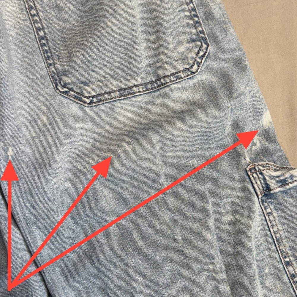 American Eagle Super High-Rise Baggy Wide Leg Cargo Jeans Light Size 12 Regular - Picture 7 of 12